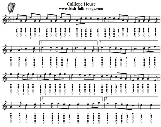 Calliope house tin whistle sheet music