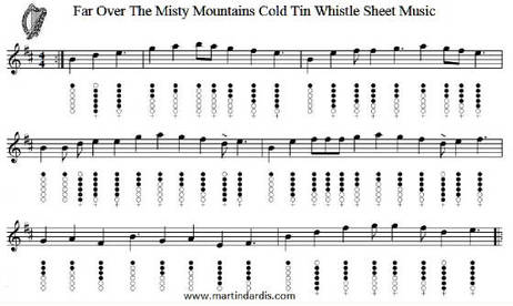 Far Over The Misty Mountains Cold Tin Whistle Sheet Music