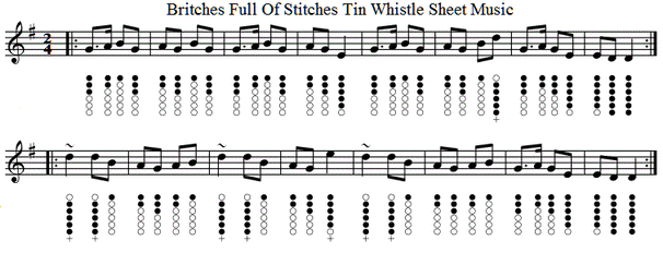 Britches Full Of Stitches Tin Whistle Sheet Music