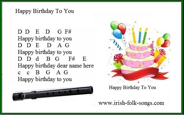 Happy birthday easy version for tin whistle