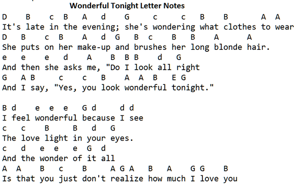 Wonderful tonight look lyrics you 
