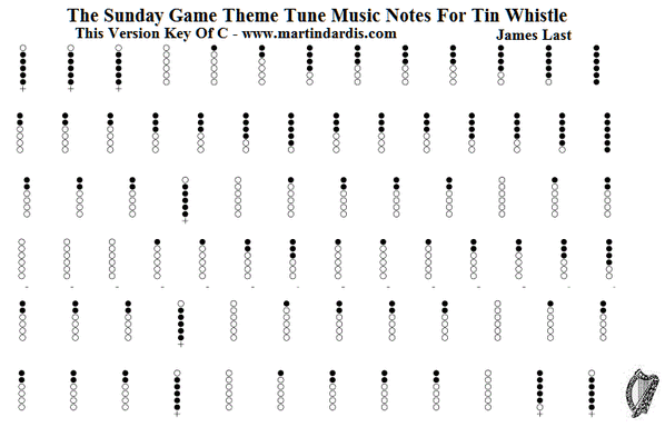 The Sunday Game sheet music for tin whistle