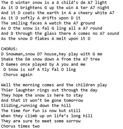 A Childrens Winter Lyrics And Chords