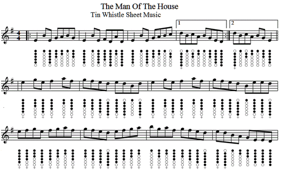 The Man Of The House Reel Tin Whistle Sheet Music