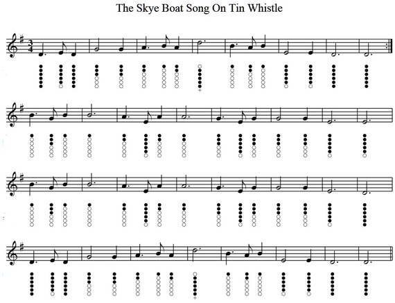The Skye Boat Song Tin Whistle sheet Music