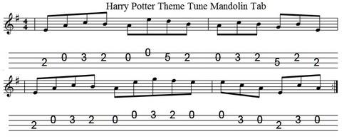 harry potter mandolin / banjo tab