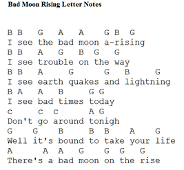 Bad moon rising tin whistle notes