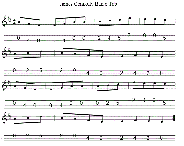 James Connolly banjo / mandolin tab