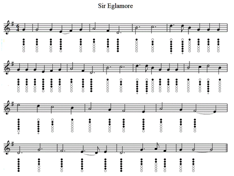 Sir Eglamore Tin Whistle Sheet Music