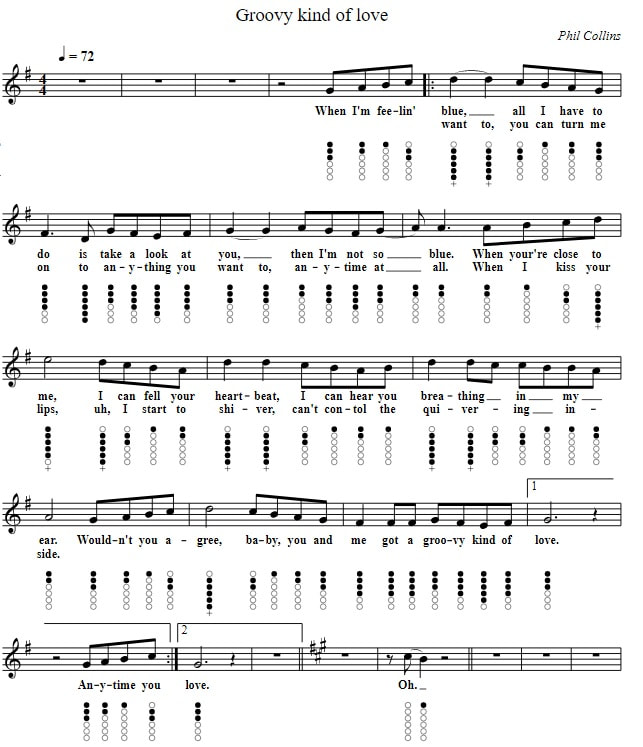 A groovy kind of love easy sheet music by Phil Collins