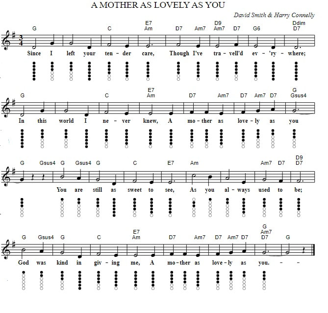 A mother as lovely as you sheet music lyrics and chords