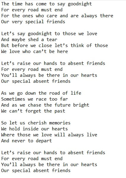 Absent friends lyrics by Mike Denvers