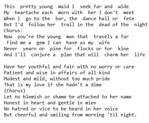 Altan lyrics The Pretty Young Maid