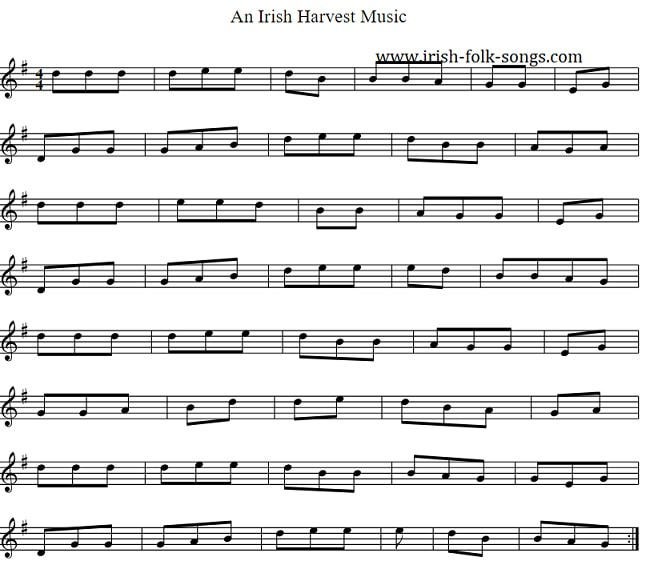 An Irish harvest day sheet music