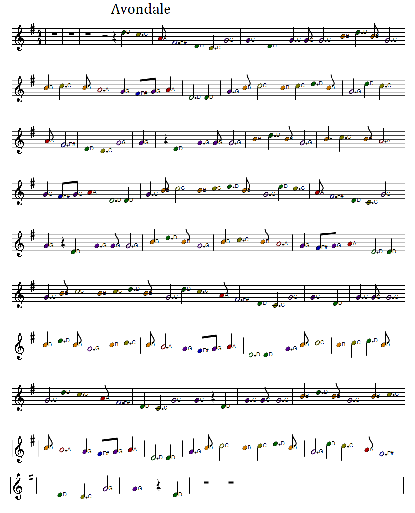 Avondale full sheet music score in G Major
