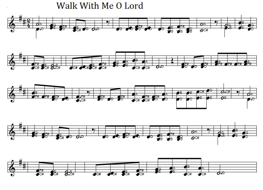 Walk with me o Lord sheet music