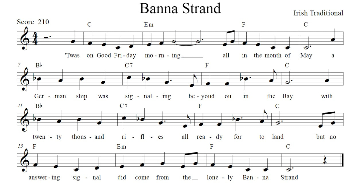 Banna Strand sheet music score in C Major