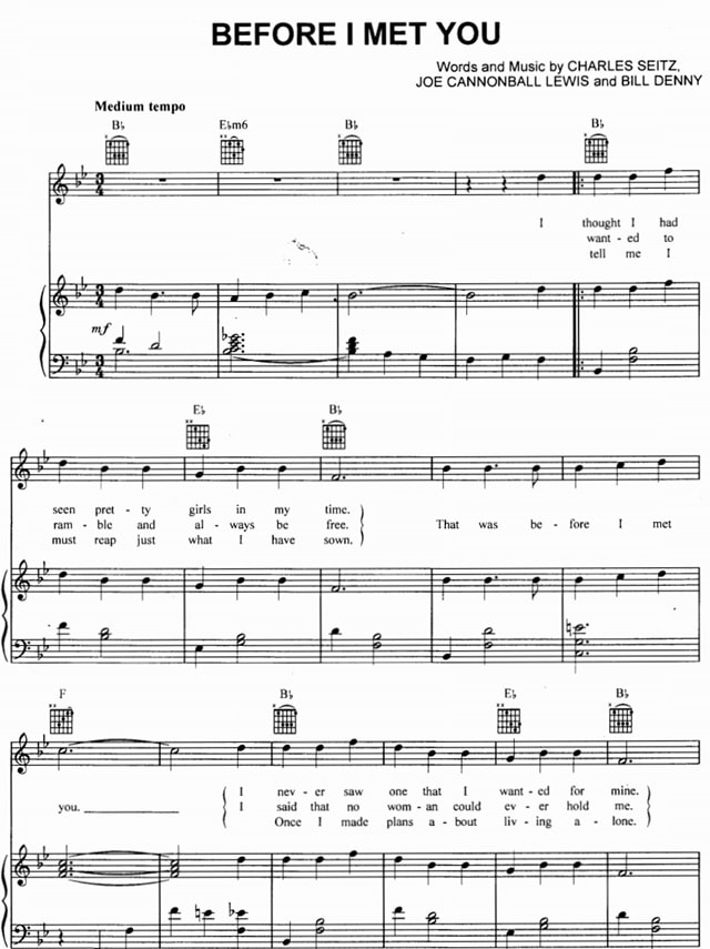 Before I met you sheet music by Foster And Allen