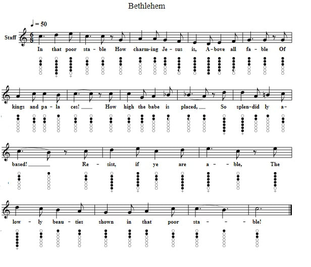 Bethlehem sheet music notes
