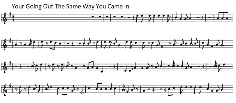 Your going out the same way you came in sheet music