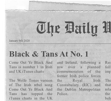 Newspaper article about Black And Tans song reaching No. 1 in the charts