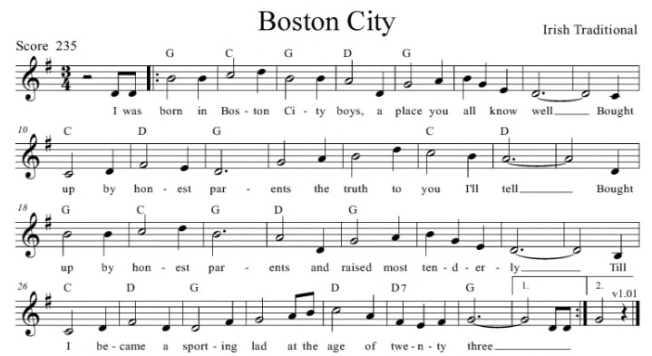 Boston Burglar sheet music