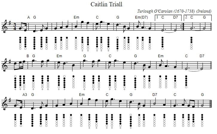 Caitlin Triall tin whistle sheet music notes