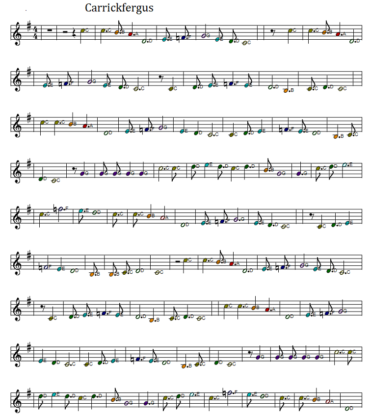 Carrickfergus full sheet music score in G Major