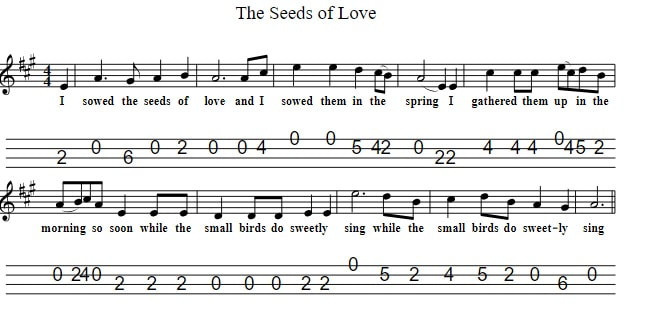 Clancy brothers mandolin tab The Seeds Of Love