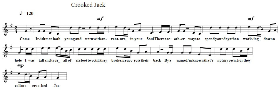 Crooked Jack sheet music in G Major