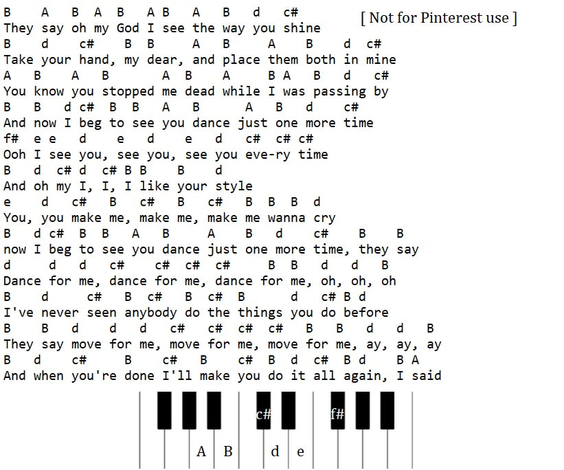Dance Monkey easy piano keyboard letter notes