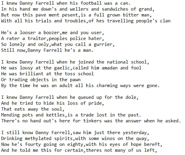 Danny Farrell lyrics