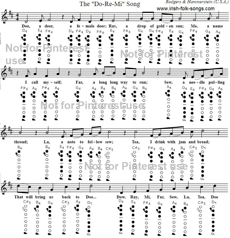 The do re mi song flute notes