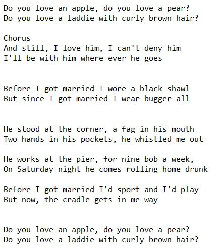Do you love an Apple lyrics