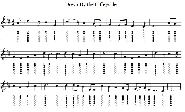 Down by the Liffeyside sheet music for tin whistle