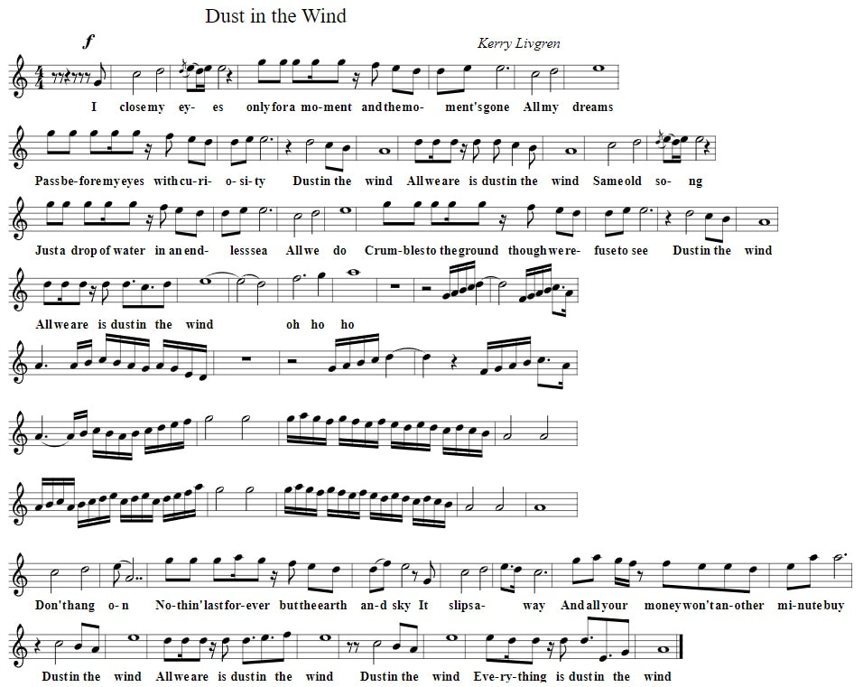 Dust In The Wind Sheet Music by Kansas