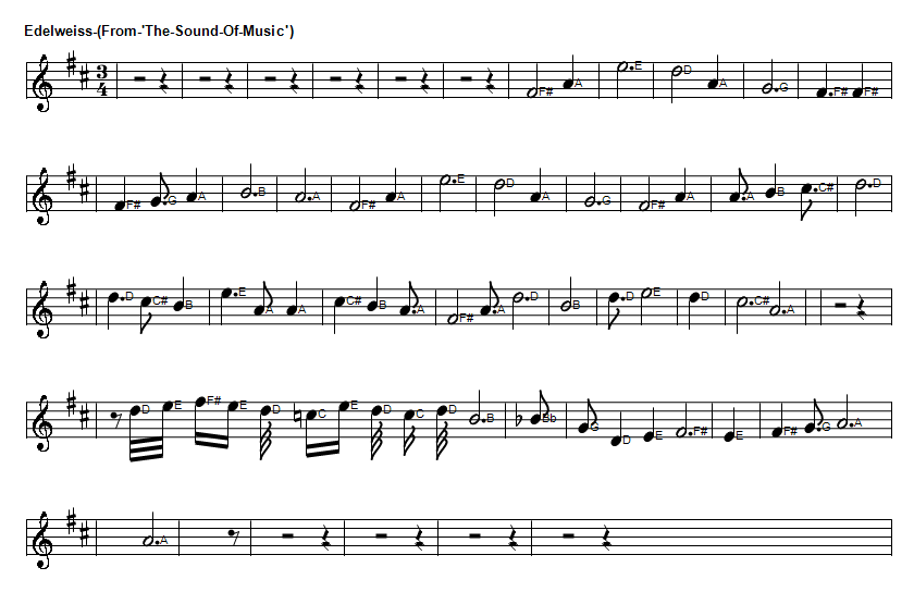edelweiss sheet music 