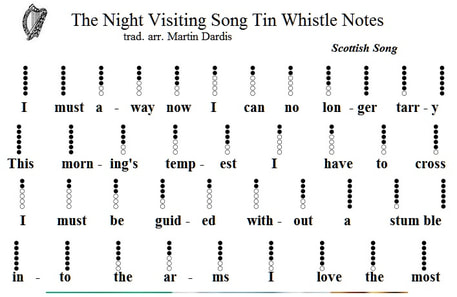 The night visiting song tin whistle notation