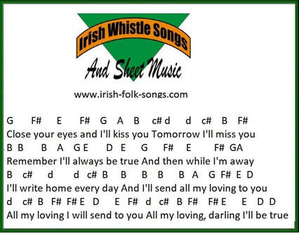 All my loving tin whistle notes