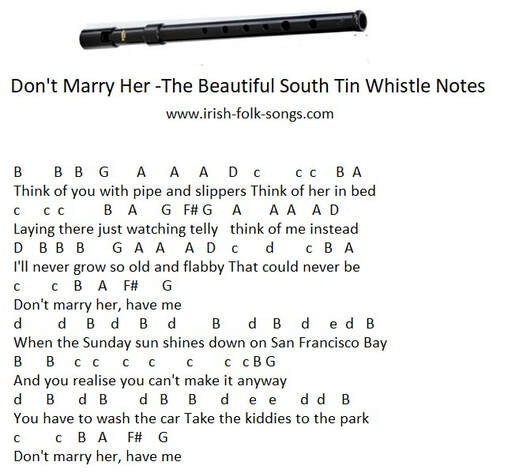 Don't marry her tin whistle letter notes