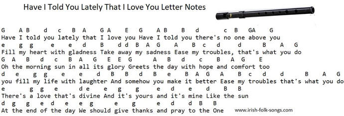 Have I told you lately that I Love you letter notes