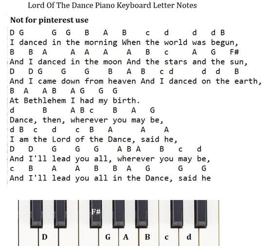 Lord of the dance piano keyboard letter notes