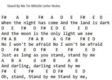 Stand By Me Tin Whistle Letter Notes