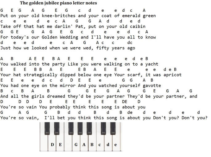 The golden jubilee piano letter notes
