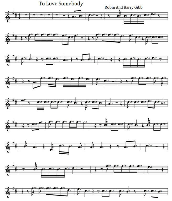 To Love Somebody The Bee Gees Sheet Music Notes