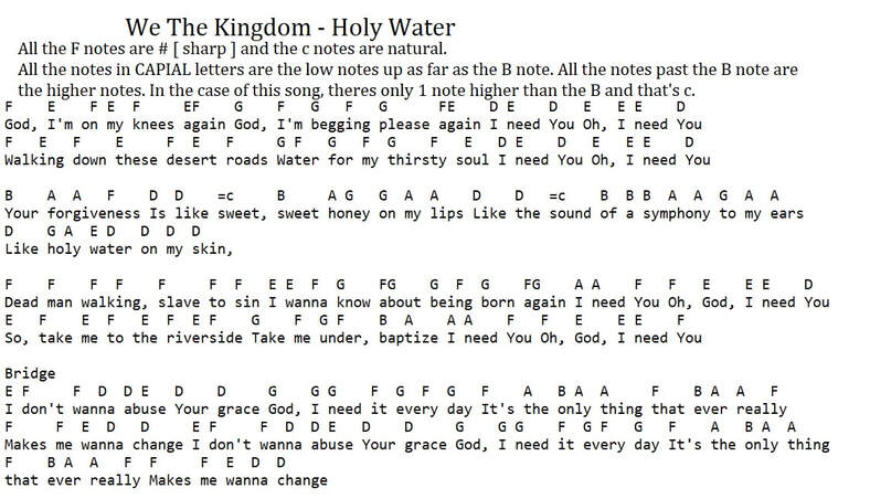 We the kingdom Holy Water letter notes