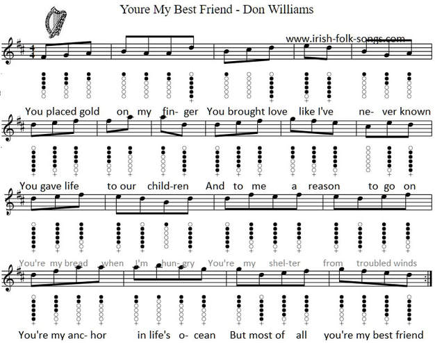 your my best friend sheet music for tin whistle