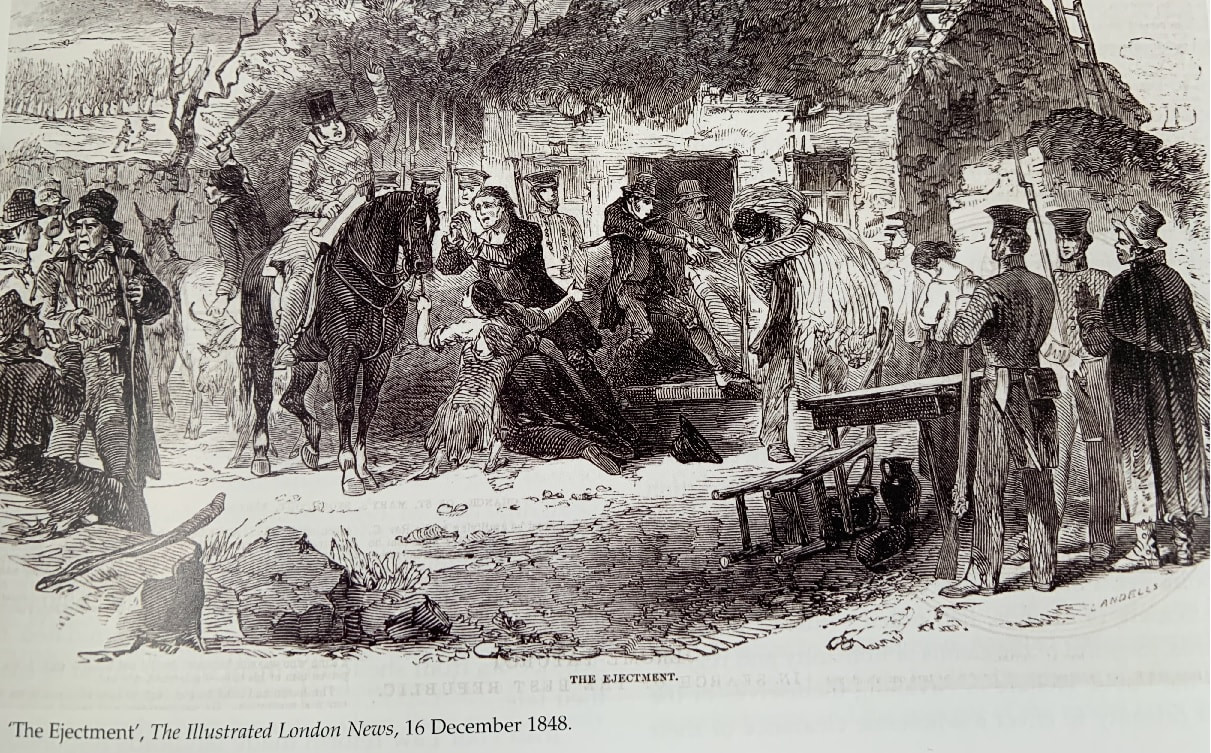 Famine scene evection in Ireland in 1848