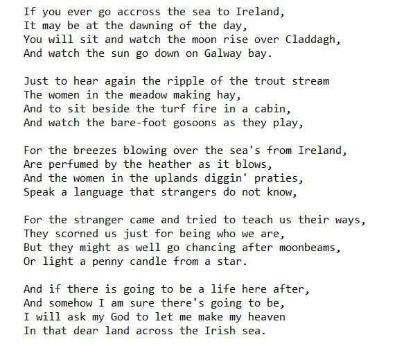Galway bay lyrics Original