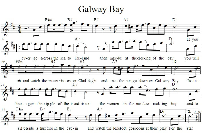 Galway bay sheet music